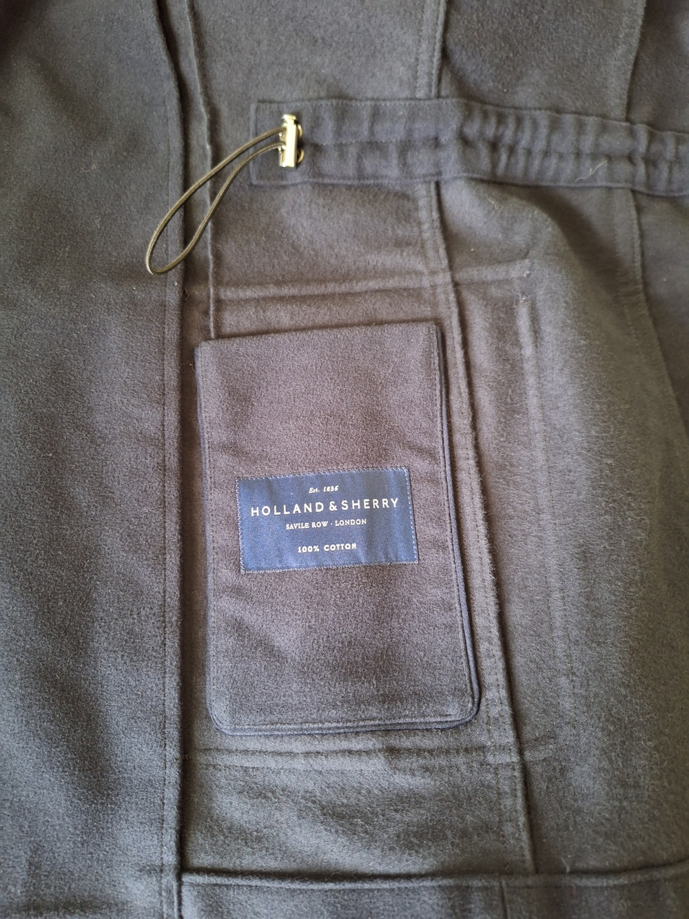 Men's Navy Holland & Sherry Moleskin Field Jacket - Picture 7 of 7